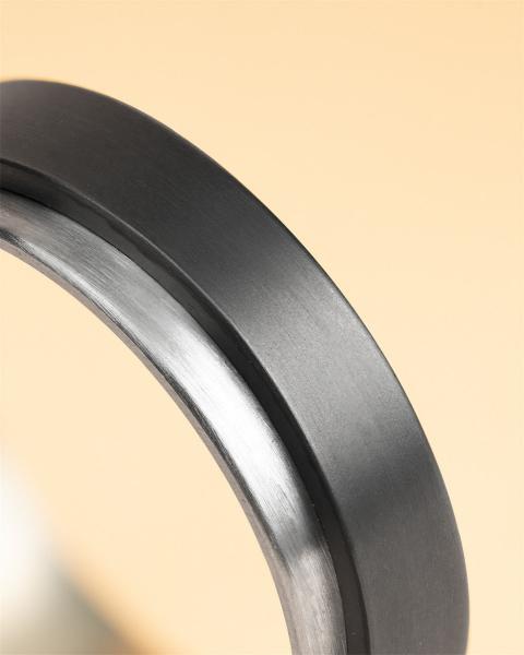 Zweifarbiger Ring aus Titan - Tendo Silver Black